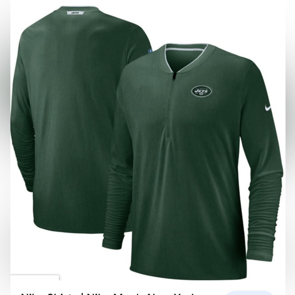 NIKE NY JETS on field apparel 1/3 zip drifit top